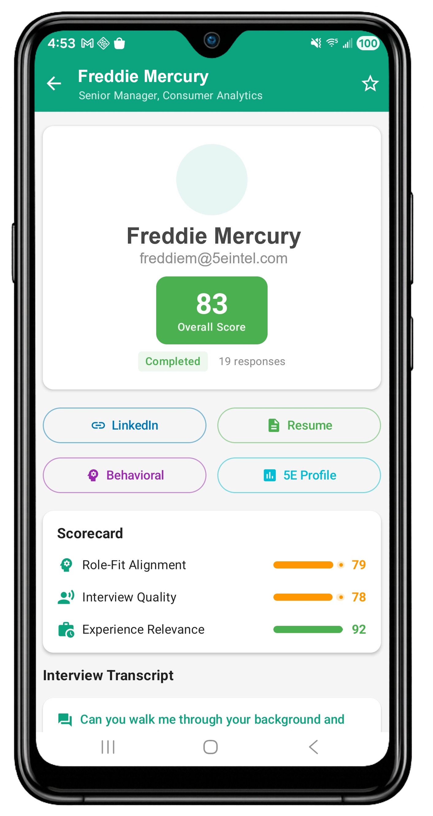 5E Intel Interview Complete